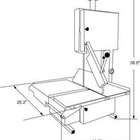 Omcan - Tabletop Band Saw with Sliding Stainless Steel Table & Painted Body - 10274
