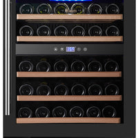 Omcan - Vinovero 23" Dual Zone Wine Cooler with 40 Bottle Capacity and Black Full Glass Door - 48260