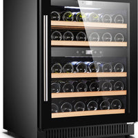 Omcan - Vinovero 23" Dual Zone Wine Cooler with 40 Bottle Capacity and Black Full Glass Door - 48260