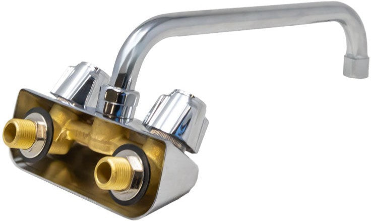 Omcan - Wall Mount Bar Sink Faucet with 10″ Swing Spout and 4″ Centers, Pack of 2 - 47821