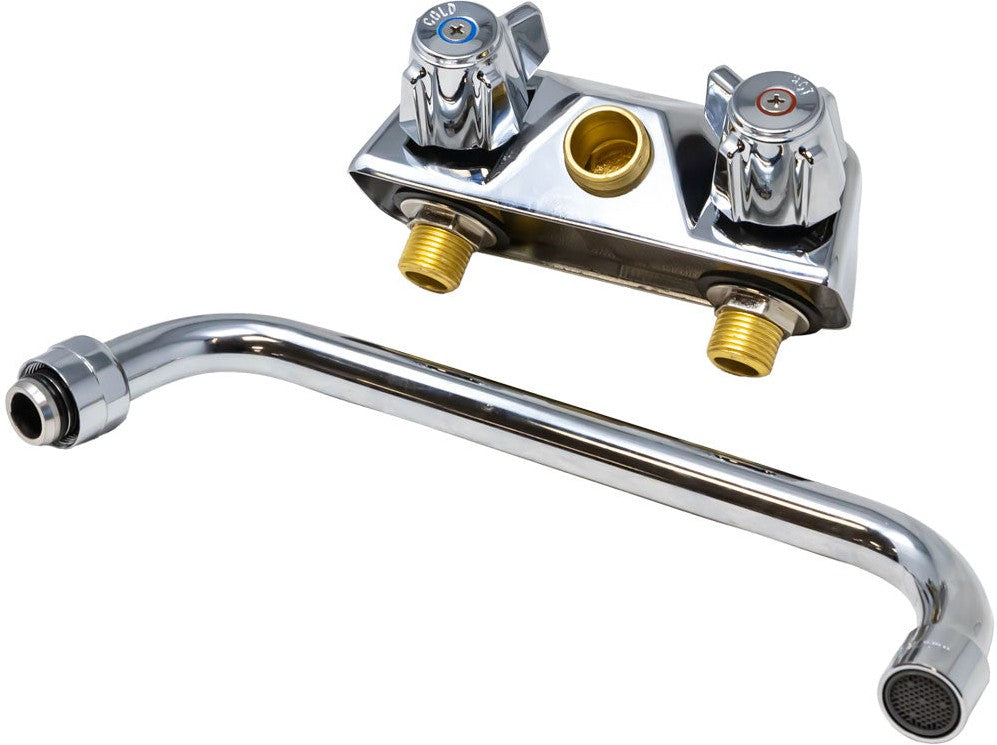 Omcan - Wall Mount Bar Sink Faucet with 10″ Swing Spout and 4″ Centers, Pack of 2 - 47821