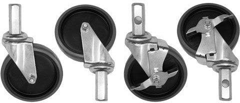 Omcan - Wheels for Bun Racks, 4 Pc. Per Pack, 2 With Brakes And 2 Without Brakes, Pack of 3 Pack - 31431