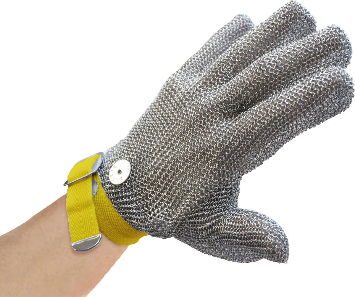 Omcan - XXS Mesh Gloves with Yellow Strap - 13562
