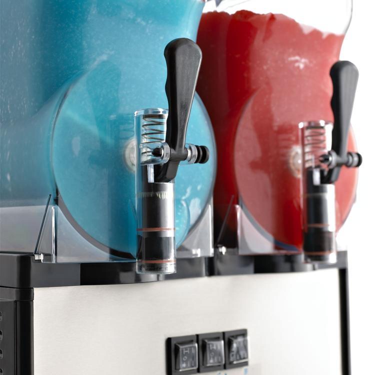 Omega - Commercial Black 1/3 HP Frozen Granita Machine with Double 3-Gallon Bowls - OFS20