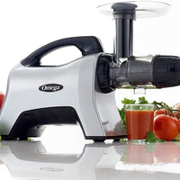 Omega - Silver Premium Horizontal Juicer & Nutrition System, Slow Masticating, 7th Generation - NC1000HDS