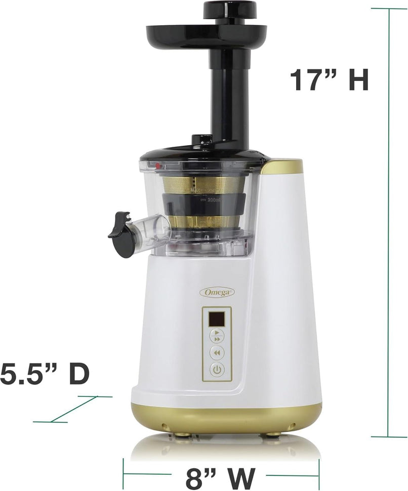 Omega - White 365 Vertical Cold Press Masticating Juicer - JC3000WH13