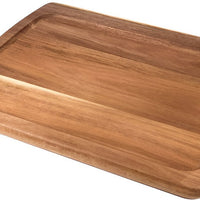 On The Table - 13" x 10" Brown Acacia Wood Large Plate, Pack of 12 - 107