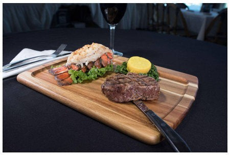 On The Table - 14" x 10.5" Brown Acacia Wood Extra Large Plate, Pack of 12 - 119