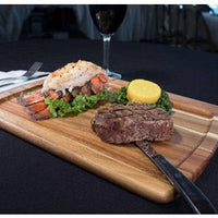 On The Table - 14" x 10.5" Brown Acacia Wood Extra Large Plate, Pack of 12 - 119