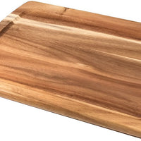 On The Table - 14" x 10.5" Brown Acacia Wood Extra Large Plate, Pack of 12 - 119