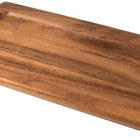 On The Table - 14" x 7" Brown Acacia Wood Long Plate, Pack of 12 - 105