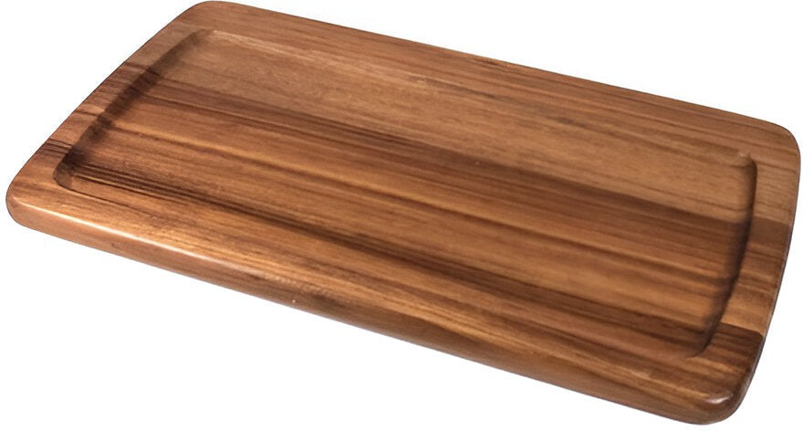 On The Table - 14" x 8" Brown Acacia Wood Medium Plate, Pack of 12 - 122