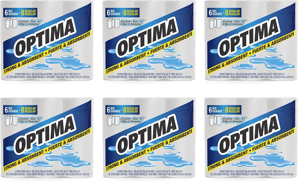 Optima - 140 Sheets Household Retail Paper Towels, 6rl/cs - 7-5256D1