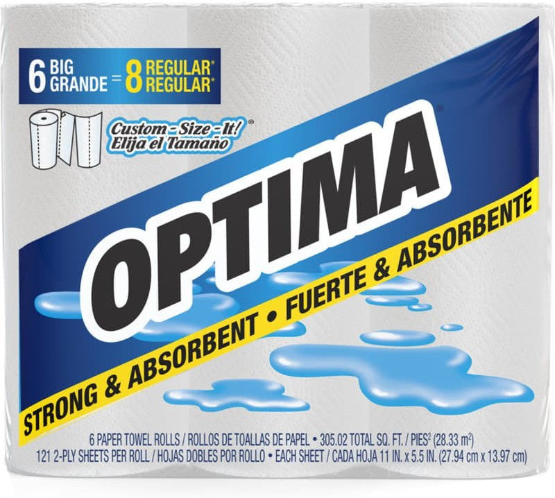 Optima - 140 Sheets Household Retail Paper Towels, 6rl/cs - 7-5256D1