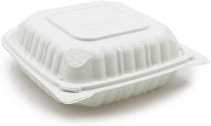 PCMPAK - 8" X 8" MFPP Microwavable Hinged Lid Container with 1 Compartment, 180/Cs - SL-81