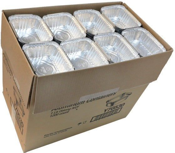 Pactiv Evergreen - 1 lb Oblong Aluminum Takeout Container, 200/Cs - Y70530