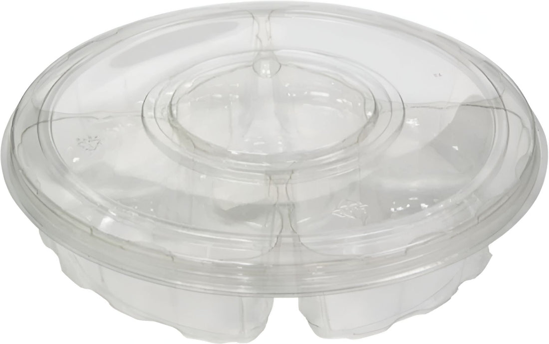 Pactiv Evergreen - 10.25" Plastic 4 Compartment Platter, 120/Cs - YPP0531