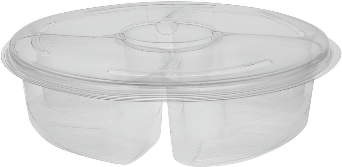 Pactiv Evergreen - 10.25" Plastic 4 Compartment Platter, 72/Cs - YYPP0531