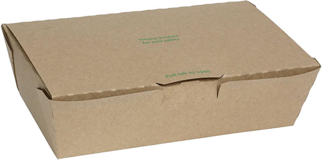 Pactiv Evergreen - 10.5" x 4.88" x 3", 96 Oz Tamper-Evident Corrugated Catering Box, 120/cs - NOB04KECTE