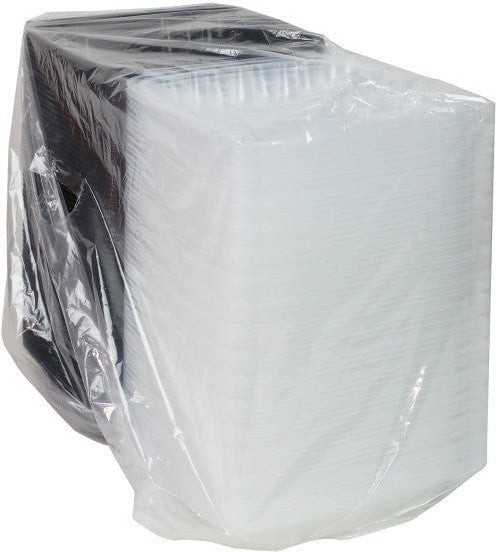 Pactiv Evergreen - 10.5 x 9.5 x 3.1" Black/Clear Vented Dual Color 3-Compartment PP Hinged Lid Container with 3-Compartment Lid, 132 Count - DC109330B00