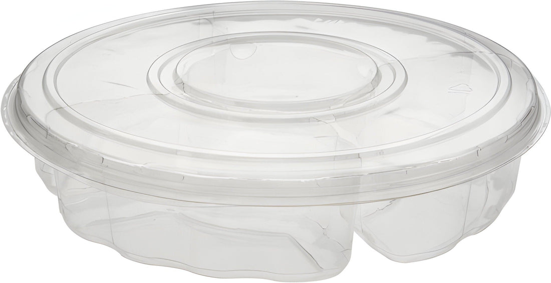 Pactiv Evergreen - 13" Plastic 4 Compartment Platter, Pack of 60 - YPP2533