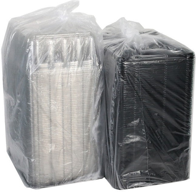 Pactiv Evergreen - 15" x 11" x 5" UltraView Cake Dome with Black Base Tab on Short Side for 1/4 Sheet Cake, 55 Sets/Cs - YQSB500RSTAB (Special Order Item)