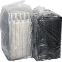 Pactiv Evergreen - 15" x 11" x 5" UltraView Cake Dome with Black Base Tab on Short Side for 1/4 Sheet Cake, 55 Sets/Cs - YQSB500RSTAB (Special Order Item)