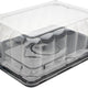 Pactiv Evergreen - 15" x 11" x 5" UltraView Cake Dome with Black Base Tab on Short Side for 1/4 Sheet Cake, Each - YQSB500RSTAB