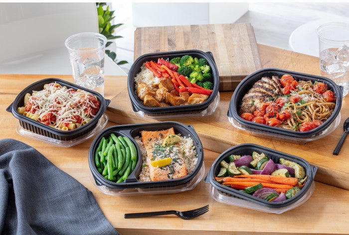 Pactiv Evergreen - 16 Oz Black Rectangle Takeout Container Base Medium Microwavable, Pack of 252 - 0CN846160000