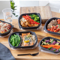 Pactiv Evergreen - 16 Oz Black Rectangle Takeout Container Base Medium Microwavable, Pack of 252 - 0CN846160000