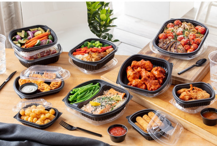 Pactiv Evergreen - 16 Oz Black Rectangle Takeout Container Base Medium Microwavable, Pack of 252 - 0CN846160000