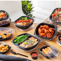 Pactiv Evergreen - 16 Oz Black Rectangle Takeout Container Base Medium Microwavable, Pack of 252 - 0CN846160000