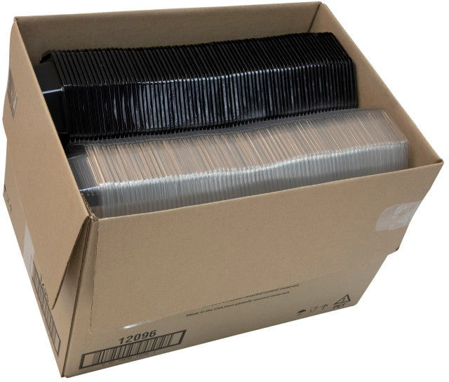 Pactiv Evergreen - 16 Oz RPET Hinged Lid Octagon Take Out Container with Black Base and Clear Lid, Pack of 150- 12096