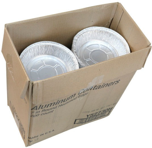 Pactiv Evergreen - 24 Oz Novelis Round Aluminium Container with 5/16" Hemmed Edge, Pack of 200 - Y52730H