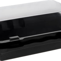 Pactiv Evergreen - 30 Oz Black/Clear Hinged Snack Box Container with Lid, Pack of 200 - 0EH896220000