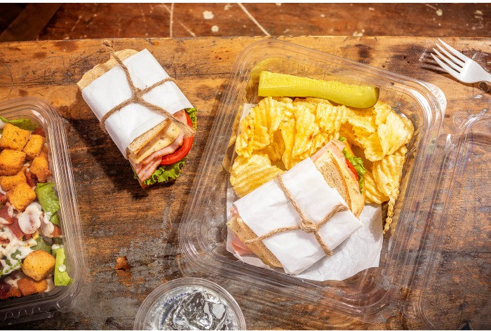 Pactiv Evergreen - 32 Oz Recycled Plastic Hinged Deli ContainerTamper Evident, Clear , Pack of 225- TEHL7X632