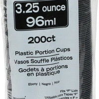 Pactiv Evergreen - 3.25 Oz Black Plastic Portion Cup, Pack of 2400 - YS300EA