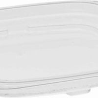Pactiv Evergreen - 4" Recycled Plastic Square Flat Recessed Clear Deli Container Lid, 960/Cs - YY4SFL (Special Order Item)
