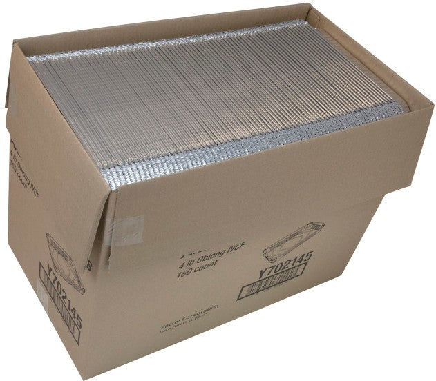 Pactiv Evergreen - 4 lb Oblong Aluminum Takeout Container, 150/Cs - Y702145