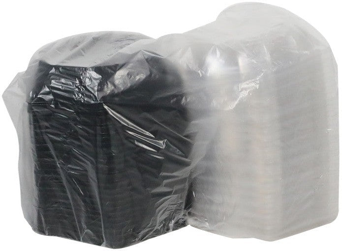 Pactiv Evergreen - 5" Dual Color SmartLock® Hinged Lid Hexagon Container, Black/Clear, 120 Count - YEH891500000