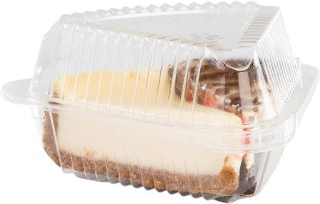 Pactiv Evergreen - 5.4" x 5.4" x 2.375", 9" Hinged Lid Pie Wedge Container, Clear, Pack of 500 - CI89019
