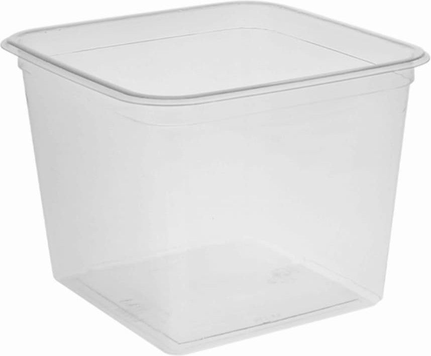Pactiv Evergreen - 6" Recycled Plastic Square Clear 60 Oz Container Compartment, Pack of 180- Y6S60