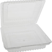 Pactiv Evergreen - 6 x 6 x 1.875" General Hinged Bakery Container with Button, 500/Cs - TV0200NP (Special Order Item)