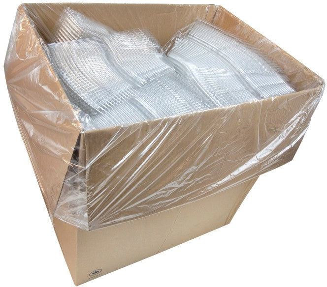 Pactiv Evergreen - 6 x 6 x 1.875" General Hinged Bakery Container with Button, 500/Cs - TV0200NP (Special Order Item)