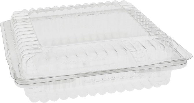 Pactiv Evergreen - 6 x 6 x 1.875" General Hinged Bakery Container with Button, 500/Cs - TV0200NP (Special Order Item)