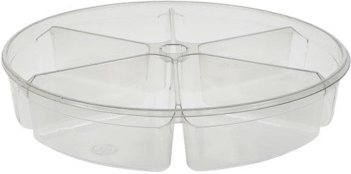 Pactiv Evergreen - 64 Oz 10" Clear 6-Compartment Plastic Round Deli Tub, Pack of 100 - 10646C