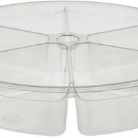 Pactiv Evergreen - 64 Oz 10" Clear 6-Compartment Plastic Round Deli Tub, Pack of 100 - 10646C