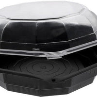 Pactiv Evergreen - 7" Black/Clear, Dual Color SmartLock® Hinged Lid Hexagon Container, Pack of 120 - YEH891700000