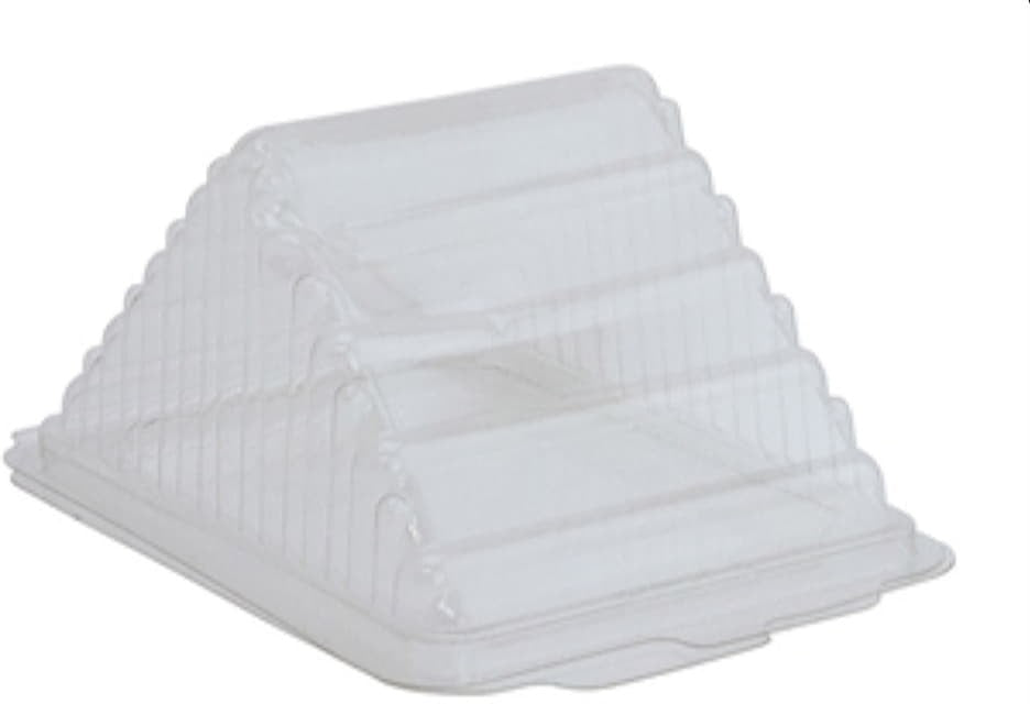 Pactiv Evergreen - 7.25" x 3.63" x 2.75" Plastic Hinged Sandwich Wedge Leak Resistant, 110/cs - YTV0758P