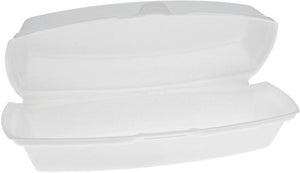 Pactiv Evergreen - 7.3 x 3 x 2" PS Foam Hinged Lid Rectangular Container, White, 504 Count - YTH100980000